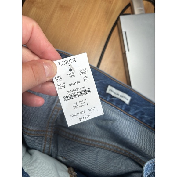 J.Crew Premium Slim Boyfriend Patched Denim Jeans Size 31 Petite Cotton NEW‎ - Picture 10 of 11